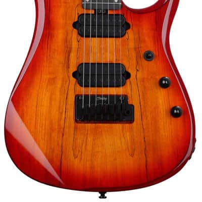 Sterling By Music Man John Petrucci Dimarzio JP157DSM 7-string Electric Guitar - Blood Orange Burst image 2
