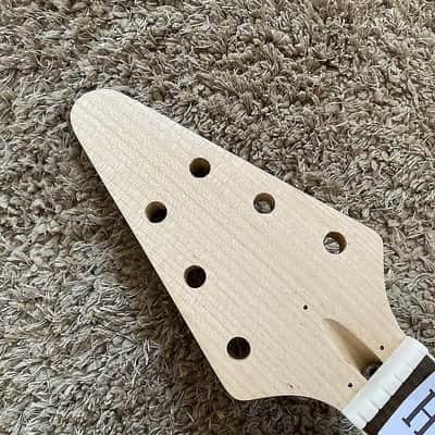 DIY Project Guitar Flying V Style Kit, Mahogany Body, Maple Neck, Rosewood Fingerboard image 2