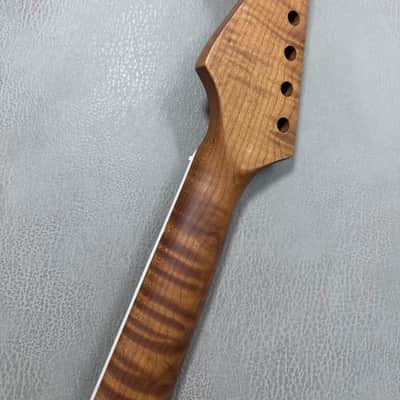 22-Fret Stratocaster Flamed Roasted Maple Guitar Neck image 3