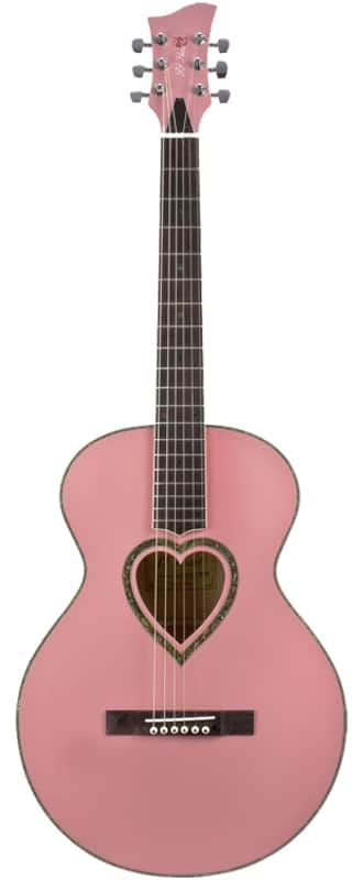 Jay Turser JJ-Heart Series Acoustic Guitar, Pink | Reverb