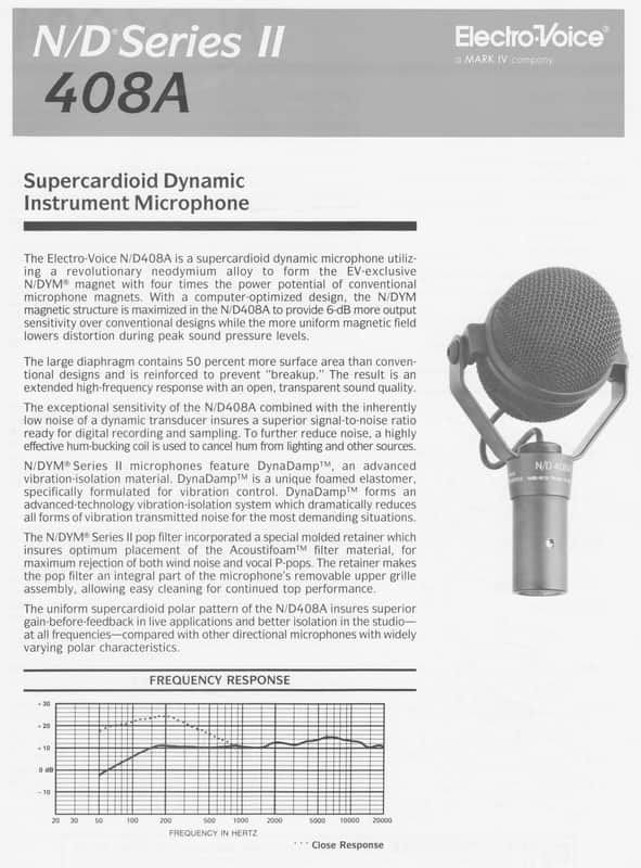 Vintage Electro-Voice N/D 408A Dynamic Microphone (Electrovoice