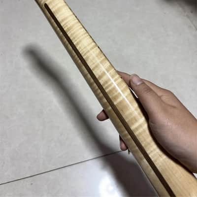 22 fret AAA flame Maple Electric Guitar neck natural gloss 25.5 in DIY parts image 6