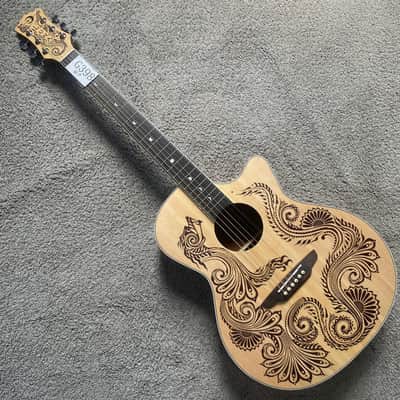 Luna 40 Inch Acoustic Guitar, Spruce Top, Mahogany Body, Pau Ferro Fingerboard image 11