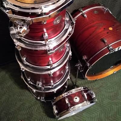 6pc. Tama Silverstar Limited Edition Tamo Ash Set w/ Rack / Red Satin Mahogany image 8