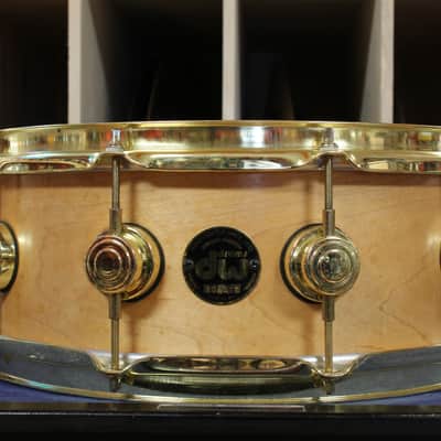 1998 DW Craviotto 5x14 Solid Shell Snare Drum in Satin Maple Finish image 1