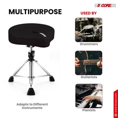 5 Core Drum Throne w 4.5" Padded Stool Adjustable Drummer Chair image 9