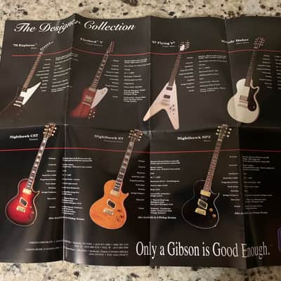 Gibson Jimi Hendrix Poster Catalog 1993 Flying V Explorer Firebird Melody Maker Nighthawk image 4