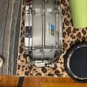 [Original] Ludwig No. 404 Acrolite 5x14" 8-Lug Aluminum Snare Drum with Pointed Blue/Olive Badge 1980s