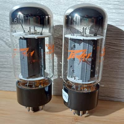Very rare SYLVANIA 6L6GC 6L6-GC 6l6 gc matched pair DOUBLE RING GETTER big glass model ! Very strong image 2