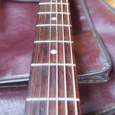 1980 Greco SE-800 Super Real Black, V neck with rosewood slab board (MIJ S-Style) + Original gig bag image 12