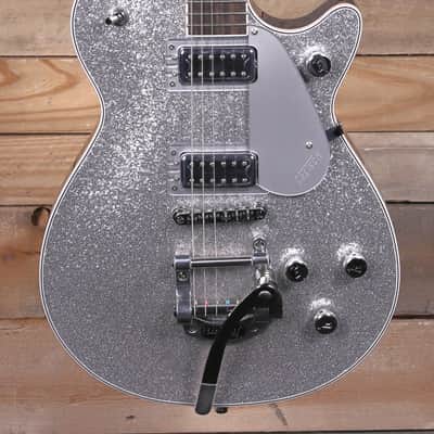 Gretsch G5230T Electromatic Sparkle Jet FT Single-Cut Electric Guitar Silver Sparkle w/ Bigsby image 1