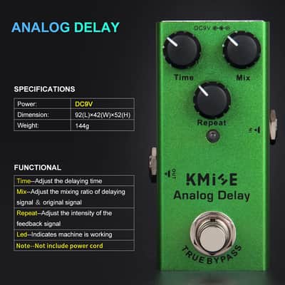 Kmise Analog Delay Electric Guitar Effects Pedal Mini Single Type DC 9V True Bypass image 4