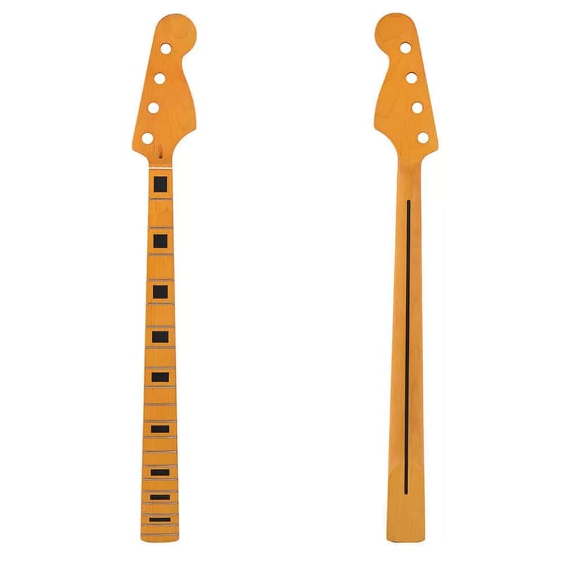 20-Fret Maple Neck for Precision Bass – Black Inlay, Truss Rod, Pre-Drilled for PB Bass image 1