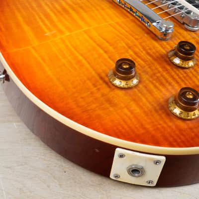 Burny Super Grade RLG-55 2004 Vintage Cherry Sunburst Roswell HAF Zebra PUs w/ Bag image 8
