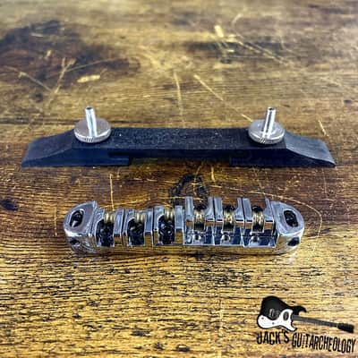 Economy Archtop Roller Bridge, Tailpiece, Strap Pins Lot *USED* (2000s - Chrome) image 5