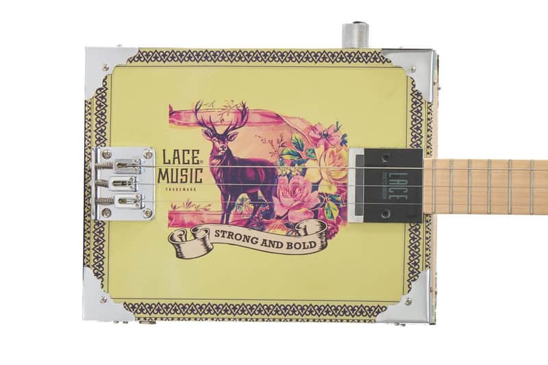 Electric Cigar Box Guitar Deer Crossing 3 String - Left Hand image 1