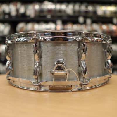 Vintage 1970s Premier Hi-Fi  5x14" Brushed Chrome over Aluminum Snare Drum (Made in England) image 7