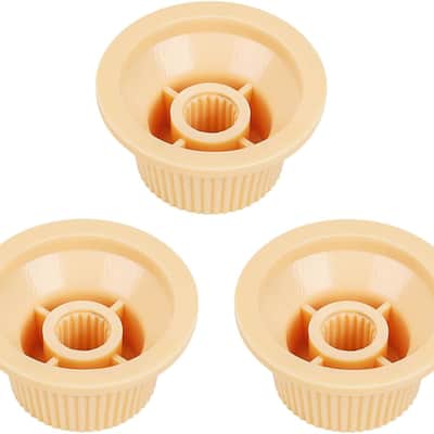 18-Spline Electric Guitar Control Knobs 2 Tone and 1 Volume Knobs Metric 6mm (15/64") Speed Knobs Top Hat for Squier Strat ST Electric Guitars Pack of 3 JT/XN-04 Light Cream image 4