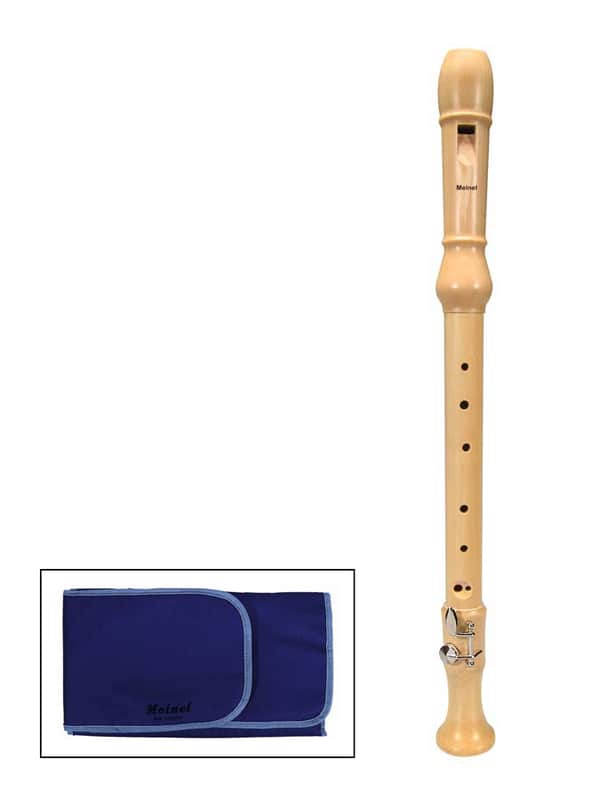 Alto recorder, key: F, Baroque system, maple, natural, 3-piece, with key image 1