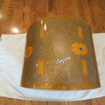 Rogers Vintage holiday series 20 x 14 bass drum shell, gold sparkle Cleveland tag! image 3