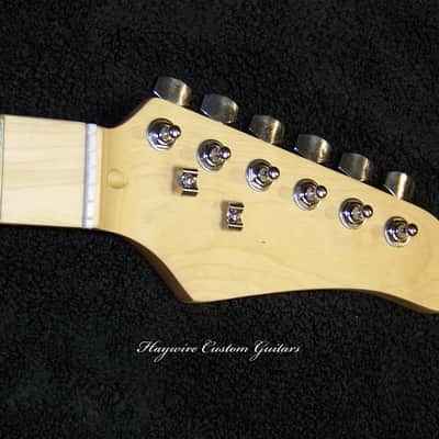 All Maple Right Hand standard 25-1/2" scale GUITAR NECK with Tuners 22 Fret Fender Tele and Strat Compatible Neck  New Satin Nitro Finish with Frets Leveled, Crowned and Polished Frets and Includes Custom Nut Perfectly Cut for Low Action! image 6