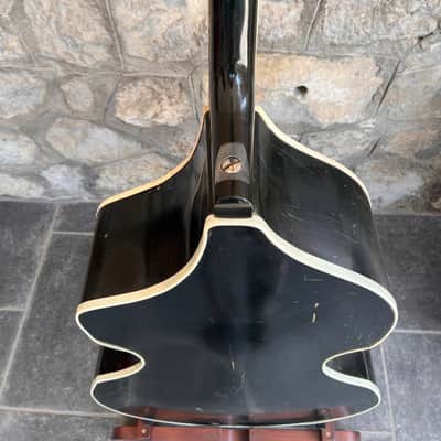 Ultra-Rare 1960 Wandré Naika Double Bass – Made in Italy – Black w/ Carved Lion Headstock & Aluminum Hardware with Hard Case image 15
