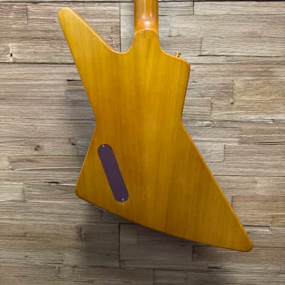 Epiphone 1958 Korina Explorer Guitar-"Inspired by Gibson Custom" Aged Natural -White Pickguard- w/Hard case. New! image 16