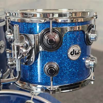 Used DW Collectors VLT 333 Maple 6pc Drum Set Blue Glass - Very Good image 3