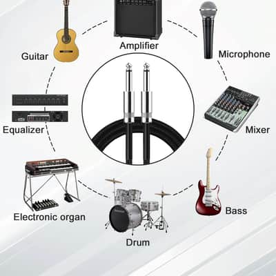 10ft Guitar Cable | 1/4 Inch Instrument Cord for Electric Guitar Bass Amp and Audio Equipment image 3