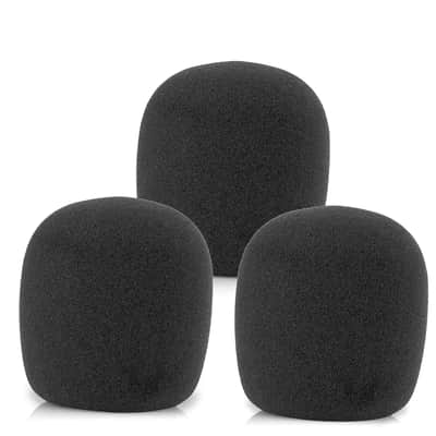 Sm58 Windscreen, Mic Foam Replacement For Shure Sm58 Sm48 Vocal Microphone Pop Filter, Black Noise-Cancellation Windsock Cover 3-Pack