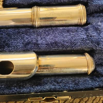 Armstrong 103 Student Model Open-Hole Flute with C Foot, Inline G 2010s - Silver-Plated image 2