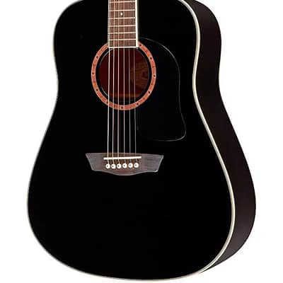 Washburn WD100DLBK Apprentice Dreadnought Mahogany Top & Neck 6-String Acoustic Guitar w/Gig Bag image 1