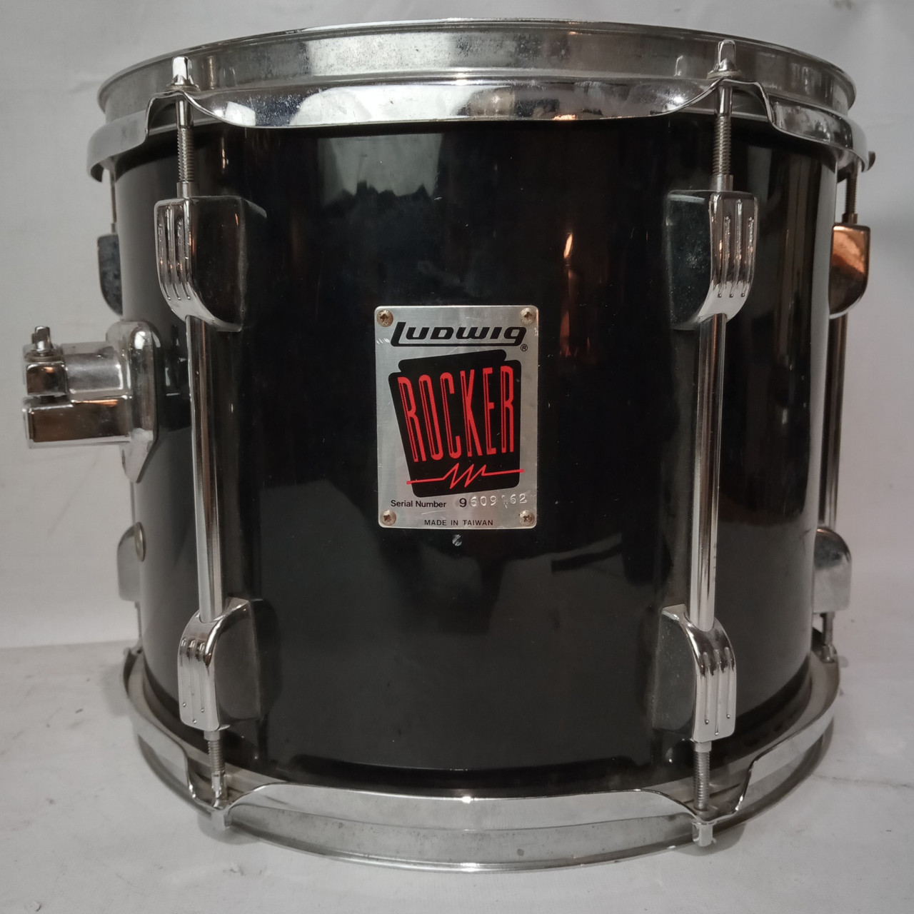 Ludwig 10x12" Rocker Tom Drum Black Wrap Vintage 80s Wood Shell — main photograph