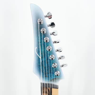 Legator Ninja N7FOD 7-String Multiscale Guitar w/ Fishman Pickups - Gloss Buckeye Arctic Blue image 4