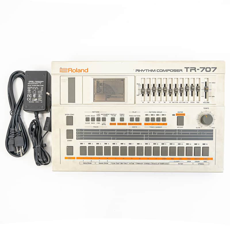 Roland TR-707 Drum Machine w/ Power Supply - Old School Hip Hop Icon image 1