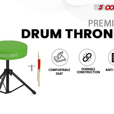 5 Core Drum Throne 3" Padded Seat Adjustable Drumming Chair for Practice and Performance image 1