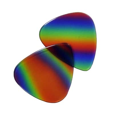 Celluloid Rainbow Guitar Or Bass Pick - 0.46 mm Light Gauge - Thin 351 Shape - 50 Pack Of Picks New image 3