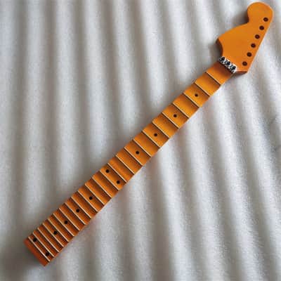 Glossy Finish Maple Guitar Strat Style Neck with Scalloped Fingerboard, Reversed Headstock image 2