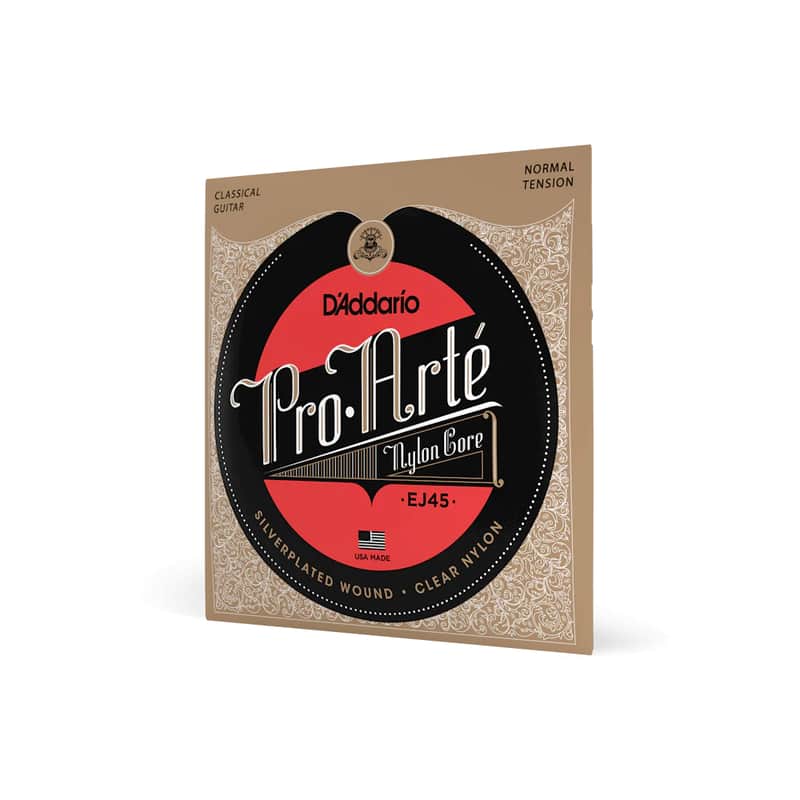 D'Addario EJ45 Pro-Arte Nylon Classical Guitar Strings, Normal Tension - Silver / Clear image 1