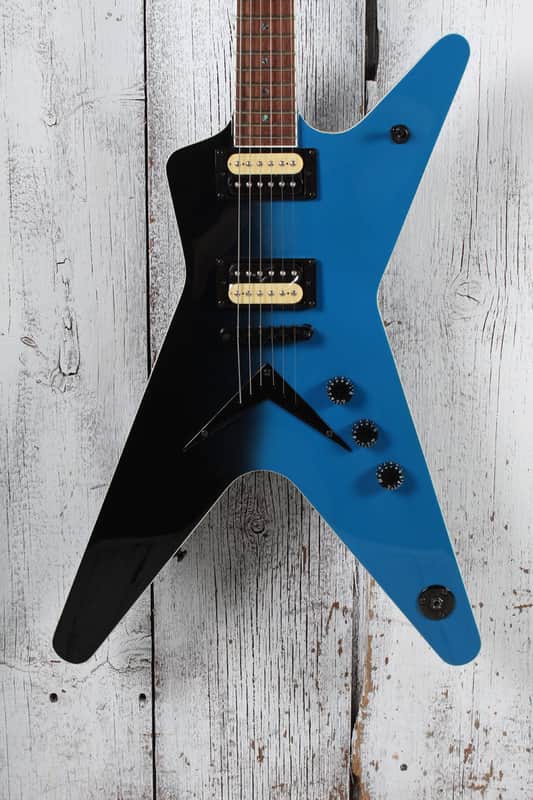 Dean ML 79 Solid Body Electric Guitar Black To Blue Fade Finish image 1