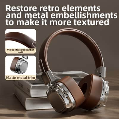 Retro Wireless Headphones – Active Noise Cancelling, Hi-Fi Bass, Bluetooth 5.3 image 4
