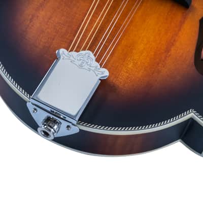 Washburn M3SEBRK F-Style Acoustic Electric Mandolin with Gig Bag. Bourbon Burst image 5