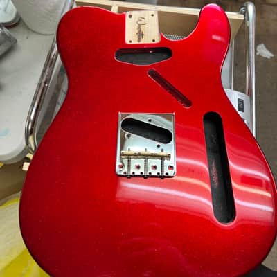 Warmtone Custom Guitars Tele Style Guitar Body “Red Sparkle” image 12