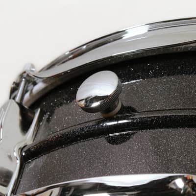 90's-Mid 2000's Ludwig LM404 "Black Galaxy" Acrolite Snare Drum w/ Case, Stand, Sticks, & Practice Pad image 7
