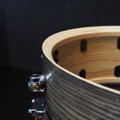 Pearl USED ​​MCCA1465S/C #1010 Music City Custom -USA Solid Ash Shell Snare Drums 14×6.5 [Hand-rubbed Two Tone Ash w/Ebony Inlay] image 9