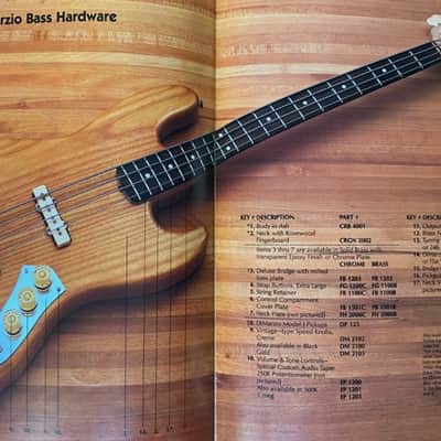 1981 Charvel Jazz Bass Custom Shop San Dimas DiMarzio Catalog Kahler USA LEFT HAND Natural Figured Ash American Vintage 80s 1980's 25 fret Rosewood 4-String J Pre-Fender era Precision Bartolini Pickups LH Lefty Handed Pre-Jackson PREPRO PRE-PRODUCTION image 2