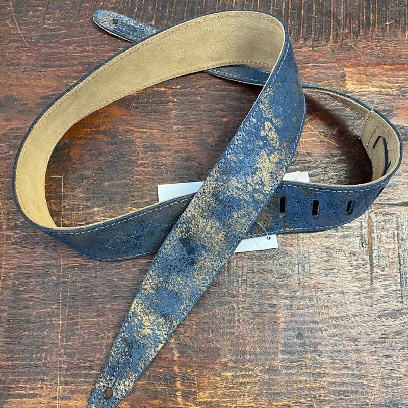 Levy's 2" Veg-Tan Navy Leather Guitar Strap - MSGL217-NAV image 1