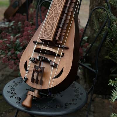 Hurdy-Gurdy With Pickup - 24 Keys - 6 string - Ukrainian Lira Hurdy Gurdy Electric Acoustic Excellent New image 5