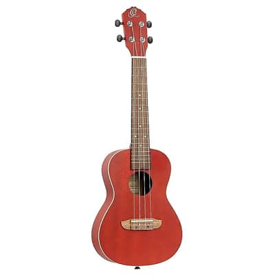 New Old Stock W/Gig Bag, Extra Strings, Mic Stand Clamp & Accessories Ortega RUFIRE Concert Ukulele Okoume Fire Red - Fire red image 1