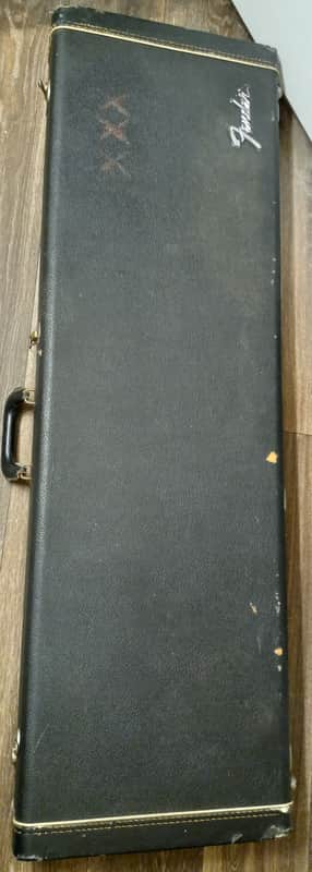 Vintage Fender Precision/Jazz Bass Hardcase 60's 70's- Black/Orange image 1